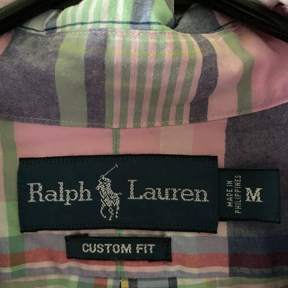 Ralph Lauren Men's Custom Fit Long-Sleeved Button-Down Shirt Size M Pink Plaid - Picture 5 of 6